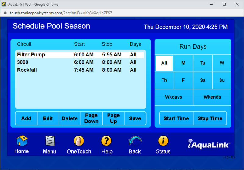 FileJandy Aqualink Schedule.png Further Reading Trouble Free Pool